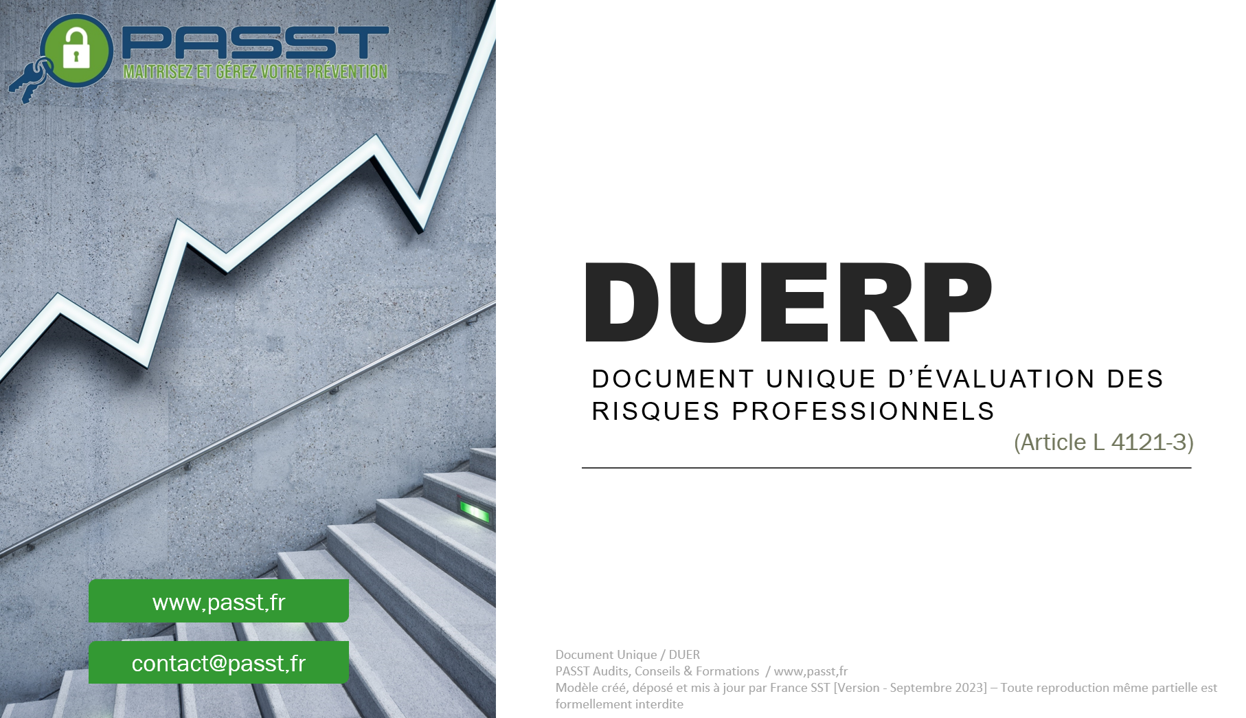 DUERP PASST Formations (Évaluation des risques professionnels, annexes RPS, CPP, Risques chimiques)